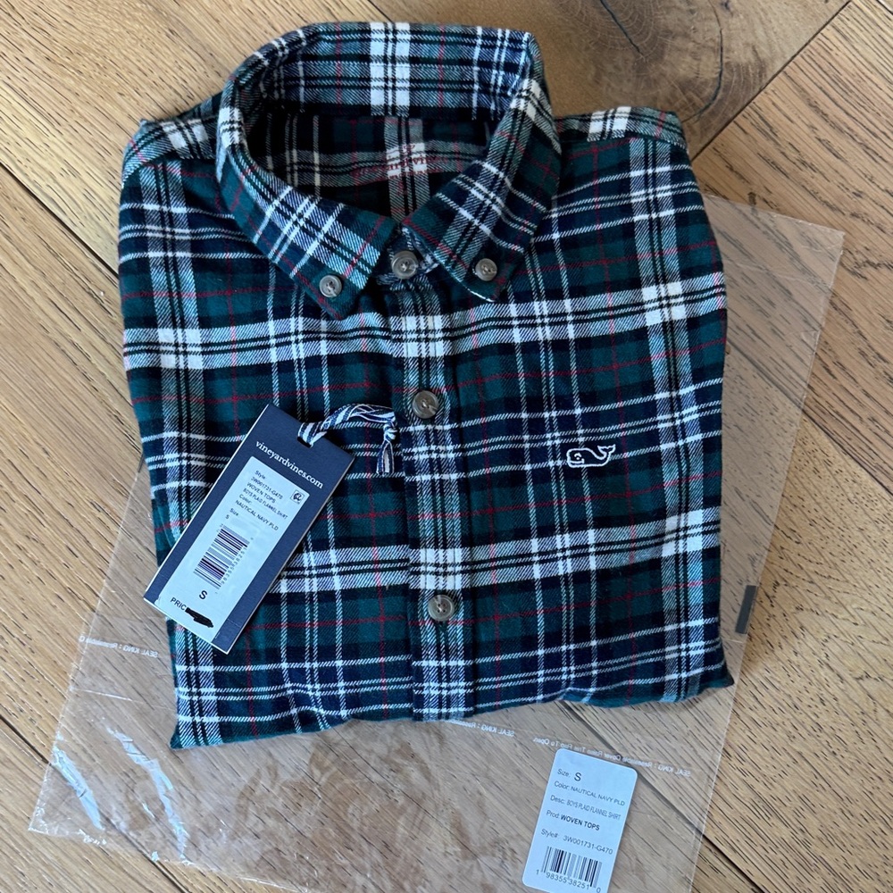 Boy’s Vineyard Vines Flannel Button-Down Shirt